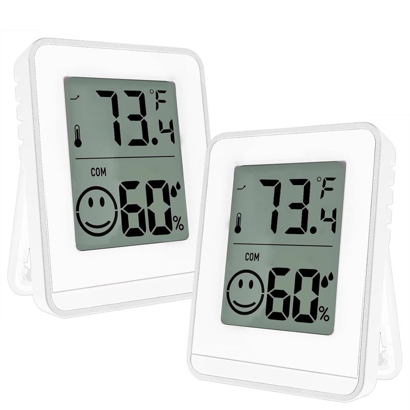 UPSIME 2 PCS Home Indoor Hygrometer, Mini Indoor Thermometer, Temperature and Humidity Monitor, Reptile Thermometer - Houses, Greenhouses,Baby Room,Office, Incubator - Image 1